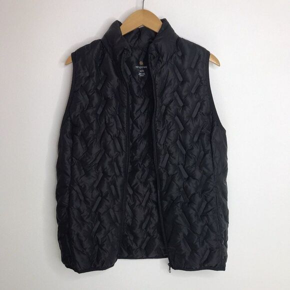 Tangerine Womens Puffer Vest Black Full Zip Packable Pockets Active Wear Medium - Picture 10 of 12